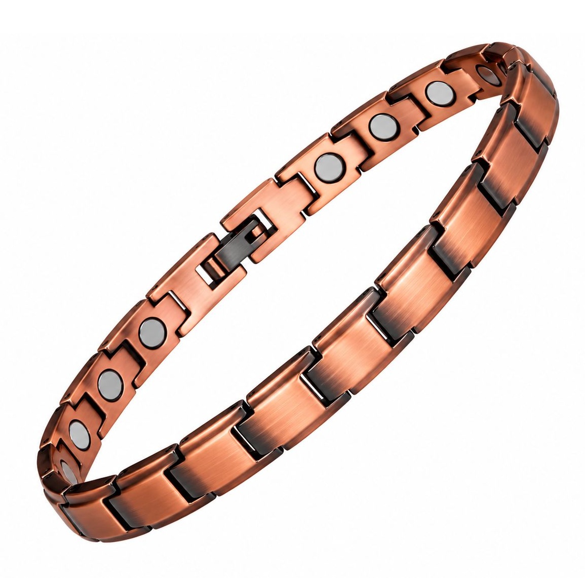 Copper Segmented Link Magnetic Bracelet 99.9% Pure Copper Bracelets #RCB047